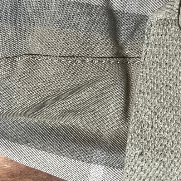 Burberry Womens Plaid Leather Top Shoulder Handbag Canvas Buckle Purse Cream - Picture 3 of 16